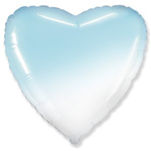 Шарик, надутый гелием, «Сердце», голубой градиент 46 см