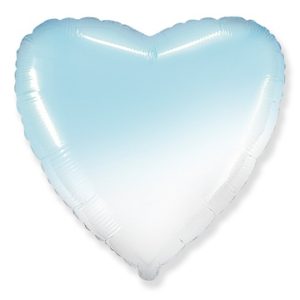 Шар “Сердце”, Градиент голубой 81см