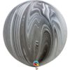 Мраморный круглый шар на праздник «Агат», черно-белый 76 см