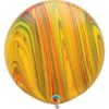 Мраморный круглый шар на праздник «Агат», желто-оранжевый 76 см