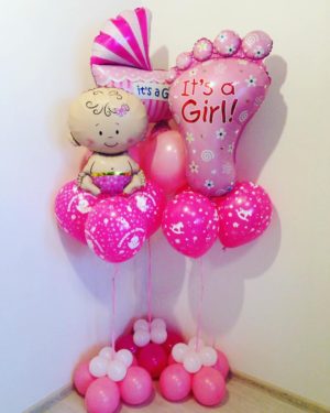 Набор из шариков на выписку из роддома девочки «Здравствуй, малыш»