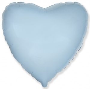 Фольгированный шар в виде сердца, нежно-голубой 81 см