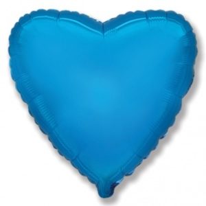 Фольгированное сердце, синее 81 см