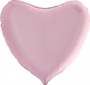 Фольгированный шар в виде сердца, нежно-розовый 91 см
