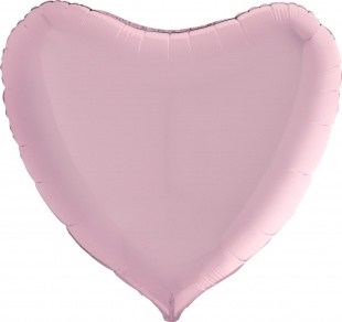 Фольгированное сердце, нежно-розовое 91 см
