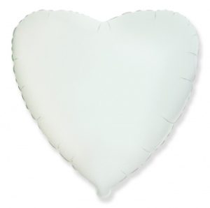 Фольгированное сердце, белый 81 см