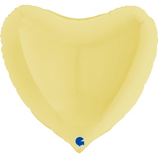 Фольгированное сердце, нежно-желтое 91 см