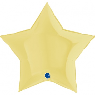 Воздушный шар «Звезда», нежно-желтый 91 см