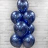 Воздушный шарик, надутый гелием «Хром Синий» 35 см 10808