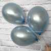 Латексные шары с гелием 10шт «Голубой и серебро металлик» 35 см 11227