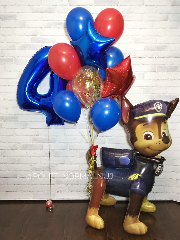 Воздушные шары на день рождения мальчика 4 года с героями мультфильмов «Гонщик у руля»