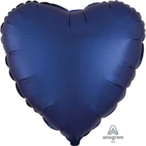 Шар, надутый гелием, «Сердце», сатин Navy 46 см