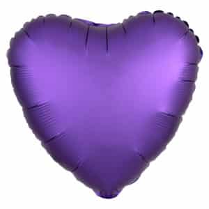 Шар “Сердце”, фиолетовый сатин 46см