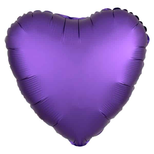 Шарик, надутый гелием, «Сердце», фиолетовый сатин 46 см