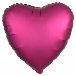 Фольгированный шар «Сердце» гранатовое, сатин, 46 см