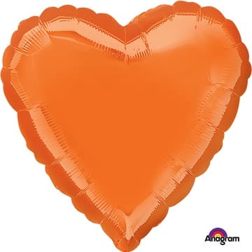 Шарик, надутый гелием, «Сердце», оранжевый 46 см