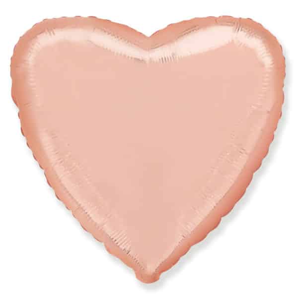 Шар, надутый гелием, «Сердце», розовое золото 46 см