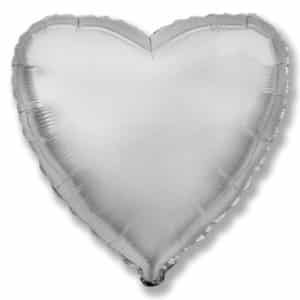 Шар “Сердце”, серебро 46см