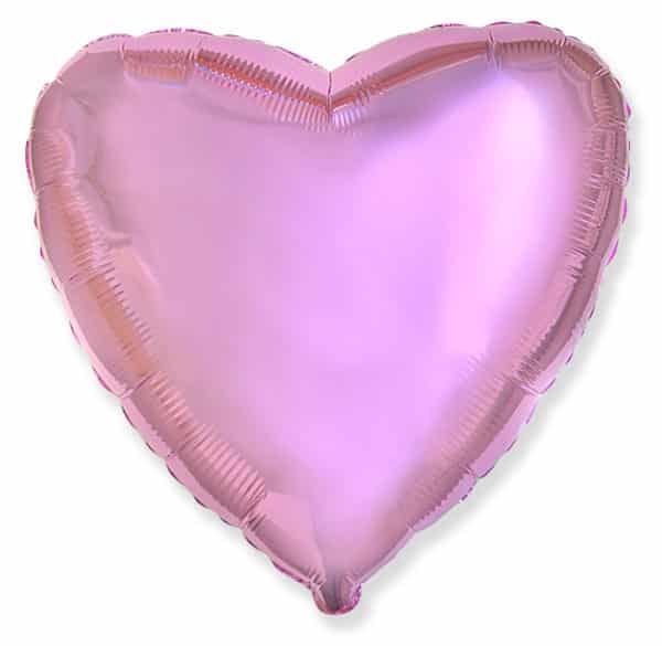 Шар, надутый гелием, «Сердце», светло-розовый 46 см