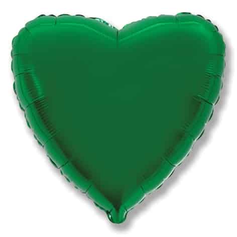Надувной шарик на праздник «Сердце», зеленый 46 см