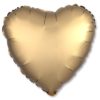 Надувной шарик на праздник «Сердце», золото сатин 46 см