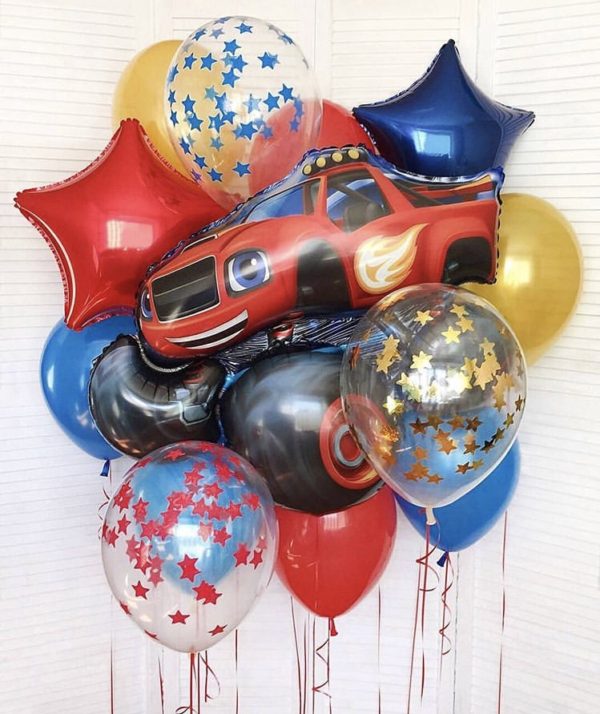 Набор из воздушных шаров для мальчиков с героями мультфильма «Неповторимый Вспыш»
