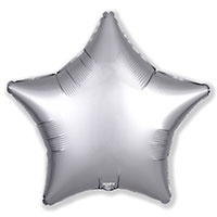 Воздушный шарик «Звезда», серебряная Platinum 46 см