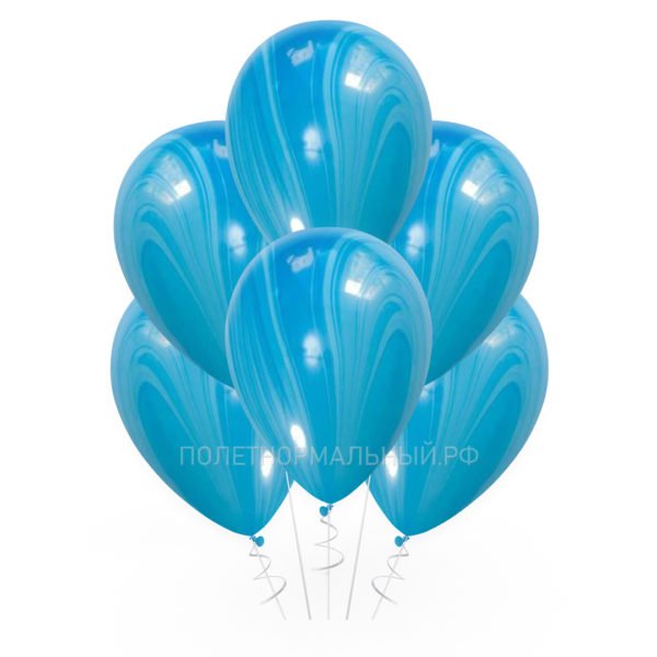 Воздушный шар на праздник взрослым и детям «Агат Blue» 35 см