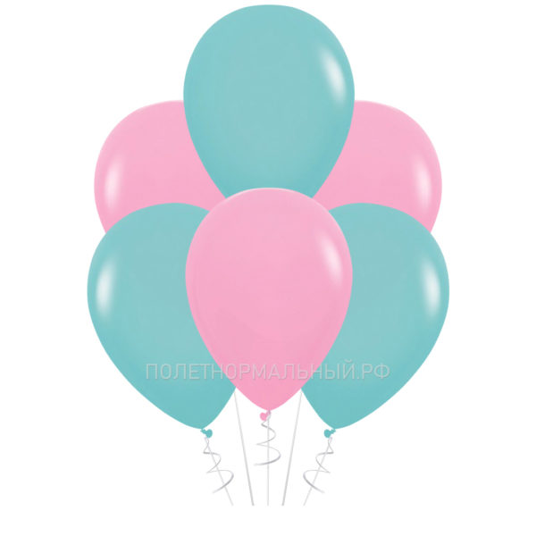 Надувные шары для оформления праздника «Тиффани и розовый» 35 см