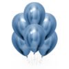 Воздушный шарик, надутый гелием «Хром Синий» 35 см