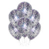 Прозрачный гелиевый шар «С конфетти тиффани и фиолетовый» 35 см