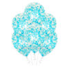 Прозрачный шар для украшения праздника «С конфетти голубой» 35 см