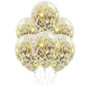 Прозрачный надувной шарик «С конфетти золото» 35 см