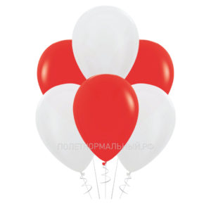 Воздушные шарики под потолок «Красный и белый» 35 см