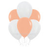 Воздушные шары “Персиковый и белый” 35см