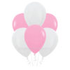 Воздушные шары 10шт для оформления праздника «Розовый и белый» 35 см
