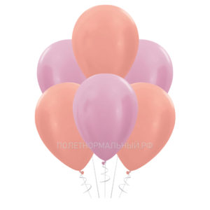 Латексные шары 10шт на праздник «Розовое золото и розовый металлик» 35 см