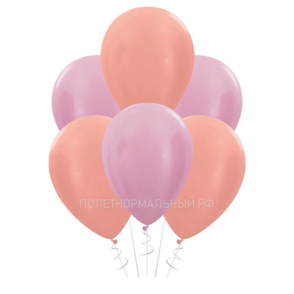 Латексные шары на праздник «Розовое золото и розовый металлик» 35 см