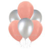 Воздушные шарики на праздник «Розовое золото и серебро металлик» 35 см