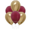 Воздушные шары на праздник «Золото металлик и бургундия» 35 см