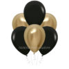 Воздушные шарики «Золото металлик и черный» 35 см