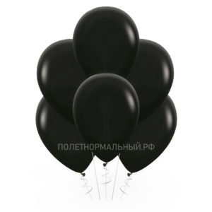 Воздушный шар без рисунка «Черный» 35 см