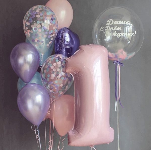 Букет шаров на день рождения детям 1 год – «Нежное годовасие»