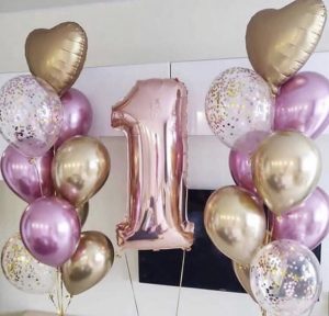 Воздушные шары на день рождения девочки «Хромовое годовасие 2»