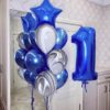 Набор воздушных шариков на годик «Хромовое настроение»