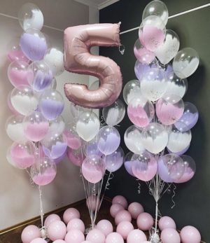 Набор шаров с гелием на день рождения 5 лет – «Дизайнерские шары»