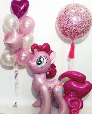 Композиция из воздушных шаров и фольгированной фигуры для девочек «Пинки Пай»