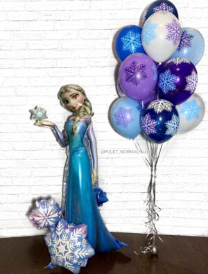 Воздушные шарики с героями мультфильмов «Эльза и снежинки»