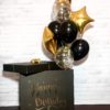 Черная коробка с шарами на день рождения «Для джентльмена»