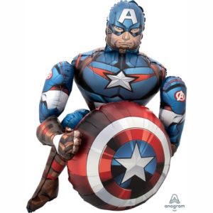 Ходячая фольгированная фигура для оформления праздника «Капитан Америка» 99 см